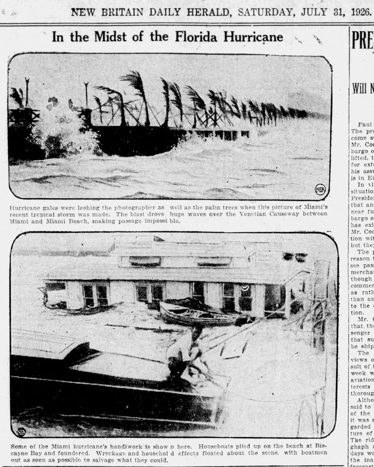 Hurrikan-Schäden in Florida, Juli 1926